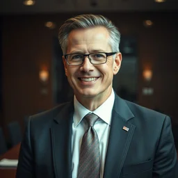 a portrait photograph of a smug executive in a business suit in a board room, dof, low light, highly detailed, 4 k, cinestill 8 0 0 t, exif, photography by andreas franke