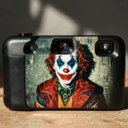 grunge disposable camera photo of a sad clown | horror | nightmare