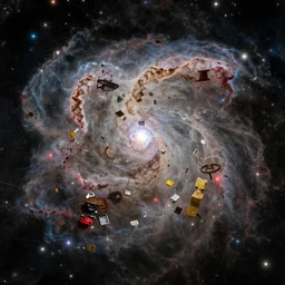a nebula of discarded rubbish, junk and other bits and pieces