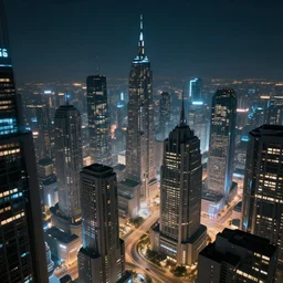 a futuristic cityscape, science fiction, night lights, beautifully lit buildings, distant, sharp focus, smooth, volumetric lights, digital art by lee madgwick