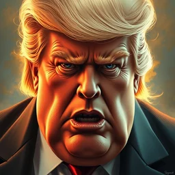 portrait of donald trump as the baron vladimir harkonnen in the style of heavy metal artist juan gimenez