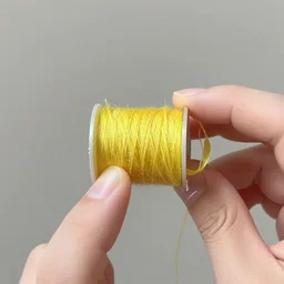 who could have inspired you but her? its a yellow hair strand tied to your pinky to back then, a serrated edge where the particle system needs some tweaking. a stepped edge serrated by accident you've found, an off-by-some error due to parsing and efficiency reasons. The yellow spool unwound.