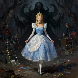cinderella, cthulhu, oil painting, darkness, paint texture, digital painting, highly detailed, artstation, sharp focus, illustration, concept art, ruan jia, charlie bowater, tom bagshaw, norman rockwell