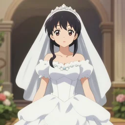 Anime Girl wearing a Wedding Dress