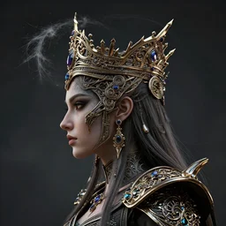 queen of metal profile, 4 k, ornate and intricate, jaw dropping, surreal, octane render