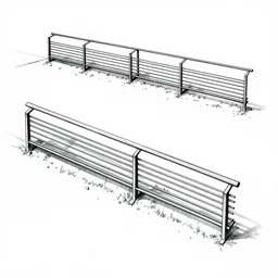 parkour park le corbusier railings snigelparken, ( ( railings ) ), photo, 4 k, detailed drawing