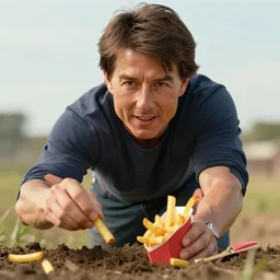 tom cruise planting fries, digital art, highly - detailed, artstation cgsociety masterpiece