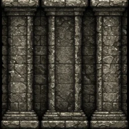 dilapidated dungeon stone pillar texture, vertical lines, tileable, video game asset file