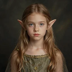 full body shot of an elf girl, photorealistic, perfect symmetrical image, symmetrical face, perfect face