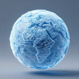 voxel ice planet, octane render, intricate detail, 4k, hd