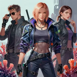 cyberpunk coral outlaw, highly detailed, digital painting, trending on artstation, concept art, sharp focus, illustration, art by artgerm and greg rutkowski and magali villeneuve