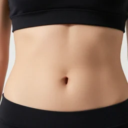 female navel closeup displacement