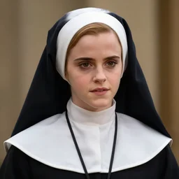 Emma Watson as a nun, high detail photograph, 4k,