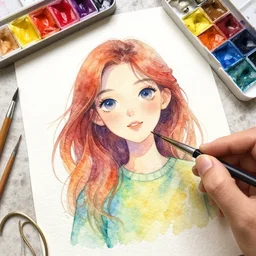 vibrant watercolor, polish illustration