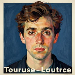 a close up portrait a very ordinary person, facing front, by Toulouse-Lautrec, poster, flat color