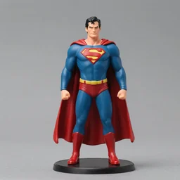 superman!!! figurine!!!, studio lighting, grey background, no shadow, trending on artstation, 4 k, highly detailed!!!