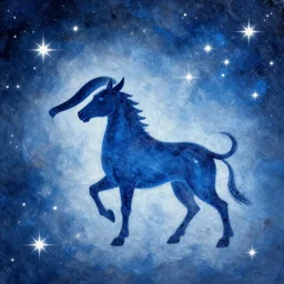 the sagittarius sign painted with stars on a wall