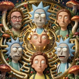 fungus labyrinth mohawk scales manifestor portrait by gaston bussierre and charles vess and james jean and erik jones and rhads, inspired by rick and morty, epic, funny, huge scale, beautiful fine face features, intricate high details, sharp, ultradetailed