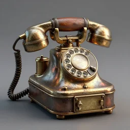 steampunk style telephone, concept art, octane render