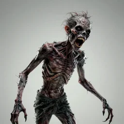 horrifying, killer, creepy, dead, monster, skinny, open mouth, snapped jaw, detailed, 8 k, hyperrealistic, dramatic lighting, high resolution