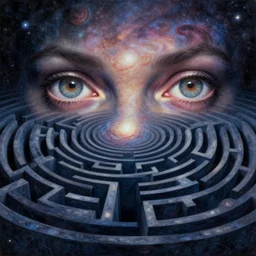 the eyes stare eternally into the mind scape maze galaxy by zdzisław beksinski