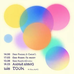 graphic design concert tour poster with colorful gradient grainy circles