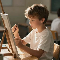 a boy in the classroom artstation, ultradetailed
