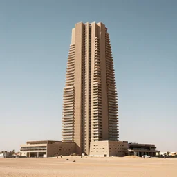 brutalism skyscraper in the desert
