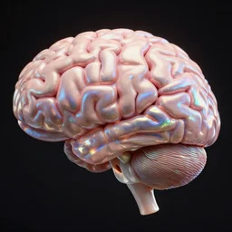 3 d close - up iridescent human brain, highly detailed, central composition, isometric. by wlop, tooth wu, greg rutkowski, alena aenami, beeple