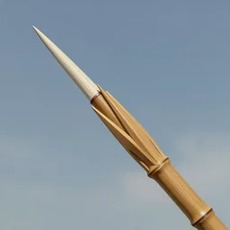 wooden bamboo javelins in the end of an arc trought the sky. intricate, elegant, highly detailed, digital painting, artstation, concept art, sharp focus, illustration, by justin gerard and artgerm, 8 k