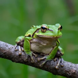 thermal camera imagery of a frog on a tree branch