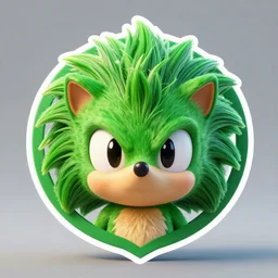 behance hd, 3 d head of green hedgehog, cgsociety, symmetrical logo, a pixar character, rendered by renderman, cgsociety, pop surrealism