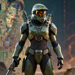 female spartan ii from halo, hyper detailed, dynamic background, digital art, trending in artstation, cinematic lighting, studio quality, smooth render, unreal engine 5 rendered, octane rendered, art style by klimt and nixeu and ian sprigger and wlop and krenz cushart