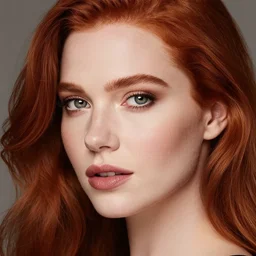 beautiful redhead woman, Glamor Shot, Portrait, Closeup, matte painting