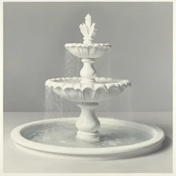a packshot of fountain ( fontaine ) readymade by marcel duchamp, archival pigment print, 1 9 2 0, academic art, conceptual art, white, grey, gray, underexposed grey, hues of subtle grey, ready - made, studio shoot, studio lighting