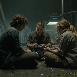 film still from the new live - action netflix movie adaptation,'factorio'