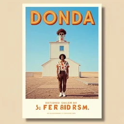 a poster for a movie based on the album donda by wes anderson, vintage, 1 9 8 0 s,