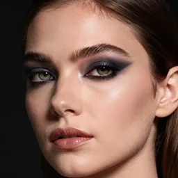photo of very very beautiful model with smokey eyes, makeup, beauty campaign, sephora, pat mcgrath, bobbi brown, photoshoot, closeup, flawless skin, sharp focus