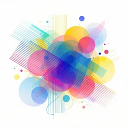 multicolor abstract patterns of vectors intersections and parallelisms, circles and bubbles, lines and squares. Concept art, abstract art