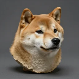 a shiba-inu fossile perfectly preserved from 500 million years ago