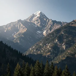 mountain scenery, high resolution render, photorealistic, volumetric light