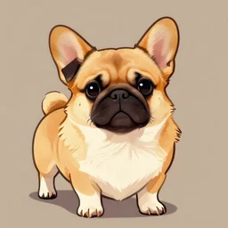 Pug Corgi, digital art, illustration, trending on artstation, HDR