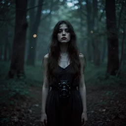 50mm f1.8 panoramic photography of a lost woman inside a sinister liminal space, megalophobia, Bokeh, Graflex