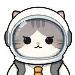 a smug cat wearing a space helmet, vector art, pixiv