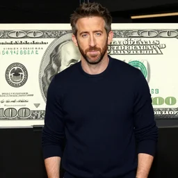 ryan reynolds in a 1 0 0 dollar bill