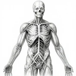 the human nervous system. black and white drawing, in the style of greg rutkowski, fantasy, amazing detail, epic, intricate, elegant, smooth, sharp focus