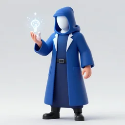 a plague doctor with a blue robe using a magical spell, white plague doctor mask, comic book art, gta cover art, digital art, unreal engine 5