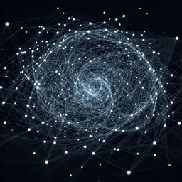 a graph of nodes, abstract digital art