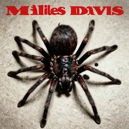 miles davis album cover featuring a big hairy spider