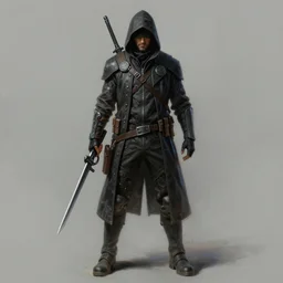 a beautiful digital painting art of a full body portrait of an assassin, artwork by ismail inceoglu, trending on artstation